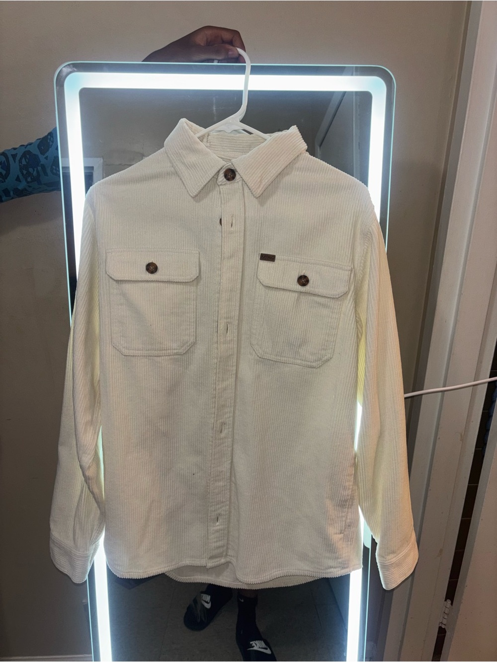 Buffalo David Bitton Cream Corduroy Shirt Jacket
